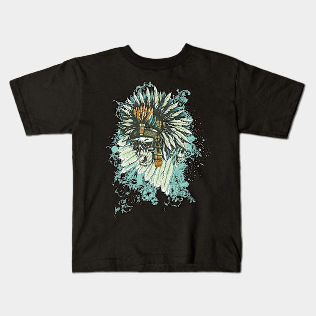 Indian Skull Kids T-Shirt by Designious